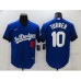 Men's Los Angeles Dodgers #10 Justin Turner Blue Game City Player Stitched Jersey