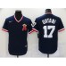 Men's Los Angeles Angels of Anaheim #17 Shohei Ohtani Navy Throwback Authentic Stitched Jersey