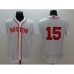 Men's Boston Red Sox #15 Dustin Pedroia White Replica Home Stitched Jersey