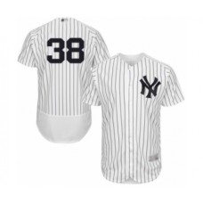 Men's New York Yankees #38 Cameron Maybin White Home Flex Base Authentic Collection Baseball Jersey