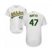 Men's Oakland Athletics #47 Frankie Montas White Home Flex Base Authentic Collection Baseball Player Stitched Jersey