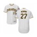 Men's Pittsburgh Pirates #27 Kevin Newman White Home Flex Base Authentic Collection Baseball Player Stitched Jersey