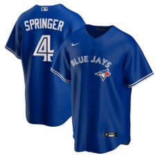 Men's Toronto Blue Jays #4 George Springer Blue Nike Royal Alternate Replica Player Stitched Jersey