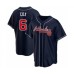 Men's Bobby Cox #6 Atlanta Braves Navy Replica Alternate Stitched Jersey