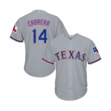 Men's Texas Rangers #14 Asdrubal Cabrera Replica Grey Road Cool Base Baseball Jersey