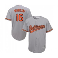 Men's Baltimore Orioles #16 Trey Mancini Replica Grey Road Cool Base Baseball Jersey