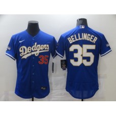 Men's Nike Los Angeles Dodgers #35 Cody Bellinger Blue Elite Champions Authentic Stitched Jersey