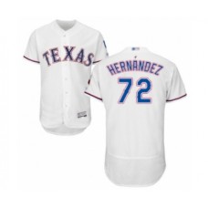 Men's Texas Rangers #72 Jonathan Hernandez White Home Flex Base Authentic Collection Baseball Player Stitched Jersey