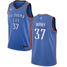 Men's Nike Oklahoma City Thunder #37 Kevin Hervey Swingman Royal Blue NBA Jersey - Icon Edition