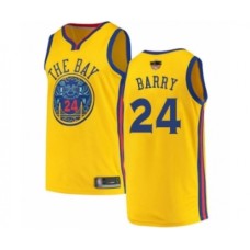 Men's Golden State Warriors #24 Rick Barry Swingman Gold 2019 Basketball Finals Bound Basketball Jersey - City Edition