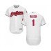 Men's Cleveland Indians #1 Greg Allen White Home Flex Base Authentic Collection Baseball Jersey