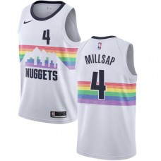 Men's Nike Denver Nuggets #4 Paul Millsap Swingman White NBA Jersey - City Edition