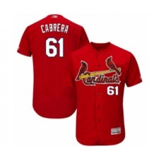 Men's St. Louis Cardinals #61 Genesis Cabrera Red Alternate Flex Base Authentic Collection Baseball Player Stitched Jersey