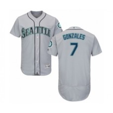 Men's Seattle Mariners #7 Marco Gonzales Grey Road Flex Base Authentic Collection Baseball Player Stitched Jersey