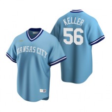 Men's Nike Kansas City Royals #56 Brad Keller Light Blue Cooperstown Collection Road Stitched Baseball Jersey