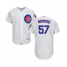 Men's Chicago Cubs #57 James Norwood White Home Flex Base Authentic Collection Baseball Player Stitched Jersey