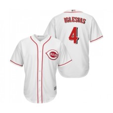 Men's Cincinnati Reds #4 Jose Iglesias Replica White Home Cool Base Baseball Jersey