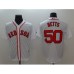 Men's Boston Red Sox #50 Mookie Betts White Authentic Stitched Jersey