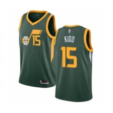 Men's Utah Jazz #15 Stanton Kidd Green Swingman Stitched Jersey - Earned Edition