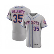 Men's New York Mets #35 Justin Verlander Gray Flex Base Stitched Jersey