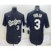 Men's Los Angeles Dodgers #3 Chris Taylor Number Black Turn Back The Clock Stitched Cool Base Jersey