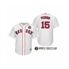 Men's Dustin Pedroia 2019 Armed Forces Day #15 Day Dustin White Stitched Jersey