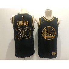 Men's Golden State Warriors #30 Stephen Curry Nike Black Gold Swingman Player Stitched Jersey