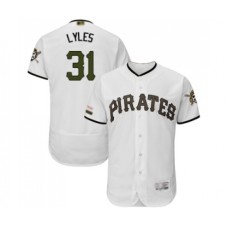 Men's Pittsburgh Pirates #31 Jordan Lyles White Alternate Authentic Collection Flex Base Baseball Jersey