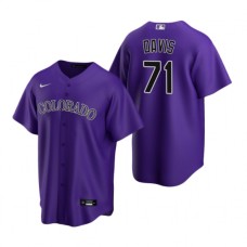 Men's Nike Colorado Rockies #71 Wade Davis Purple Alternate Stitched Baseball Jersey