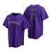 Men's Nike Colorado Rockies #71 Wade Davis Purple Alternate Stitched Baseball Jersey