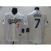 Men's Nike Los Angeles Dodgers #7 Julio Urias White Game Champions Authentic Stitched Jersey