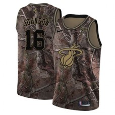 Men's Nike Miami Heat #16 James Johnson Swingman Camo Realtree Collection NBA Jersey