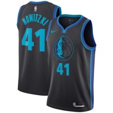 Men's Nike Dallas Mavericks #41 Dirk Nowitzki Swingman Charcoal NBA Jersey - City Edition