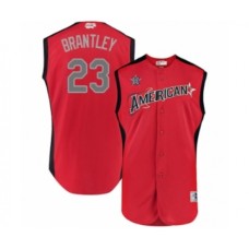 Men's Houston Astros #23 Michael Brantley Authentic Red American League 2019 Baseball All-Star Jersey