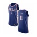 Men's Philadelphia 76ers #11 James Ennis Authentic Blue Basketball Stitched Jersey - Icon Edition