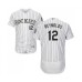 Men's Colorado Rockies #12 Mark Reynolds White Home Flex Base Authentic Collection Baseball Jersey