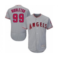 Men's Los Angeles Angels of Anaheim #99 Keynan Middleton Grey Road Flex Base Authentic Collection Baseball Player Stitched Jersey