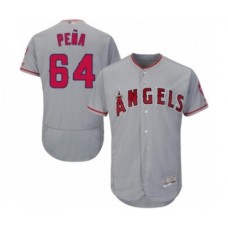 Men's Los Angeles Angels of Anaheim #64 Felix Pena Grey Road Flex Base Authentic Collection Baseball Player Stitched Jersey