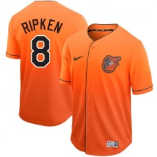 Men's Nike Baltimore Orioles #8 Cal Ripken Orange Fade Stitched Jersey