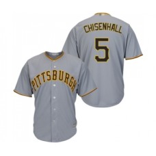 Men's Pittsburgh Pirates #5 Lonnie Chisenhall Replica Grey Road Cool Base Baseball Jersey