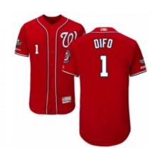 Men's Washington Nationals #1 Wilmer Difo Red Alternate Flex Base Authentic Collection 2019 World Series Champions Baseball Stitched Jersey