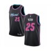 Men's Miami Heat #25 Kendrick Nunn Authentic Black Basketball Stitched Jersey - City Edition