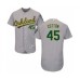 Men's Oakland Athletics #45 Jharel Cotton Grey Road Flex Base Authentic Collection Baseball Player Stitched Jersey