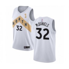 Men's Toronto Raptors #32 KJ McDaniels Swingman White 2019 Basketball Finals Champions Jersey - City Edition