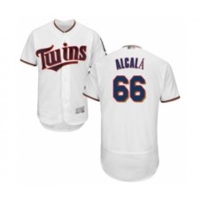 Men's Minnesota Twins #66 Jorge Alcala White Home Flex Base Authentic Collection Baseball Player Stitched Jersey