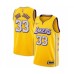 Men's Los Angeles Lakers #33 Kareem Abdul-Jabbar Swingman Gold 2019 20 City Edition Basketball Stitched Jersey