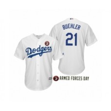 Men's 2019 Armed Forces Day Walker Buehler #21 Los Angeles Dodgers White Stitched Jersey