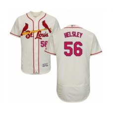 Men's St. Louis Cardinals #56 Ryan Helsley Cream Alternate Flex Base Authentic Collection Baseball Player Stitched Jersey