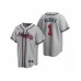 Men's Atlanta Braves #1 Ozzie Albies Nike Gray 2020 Replica Road Stitched Jersey