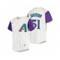 Men's Arizona Diamondbacks #51 Randy Johnson Nike Cream 2020 Cooperstown Collection Alternate Stitched Jersey